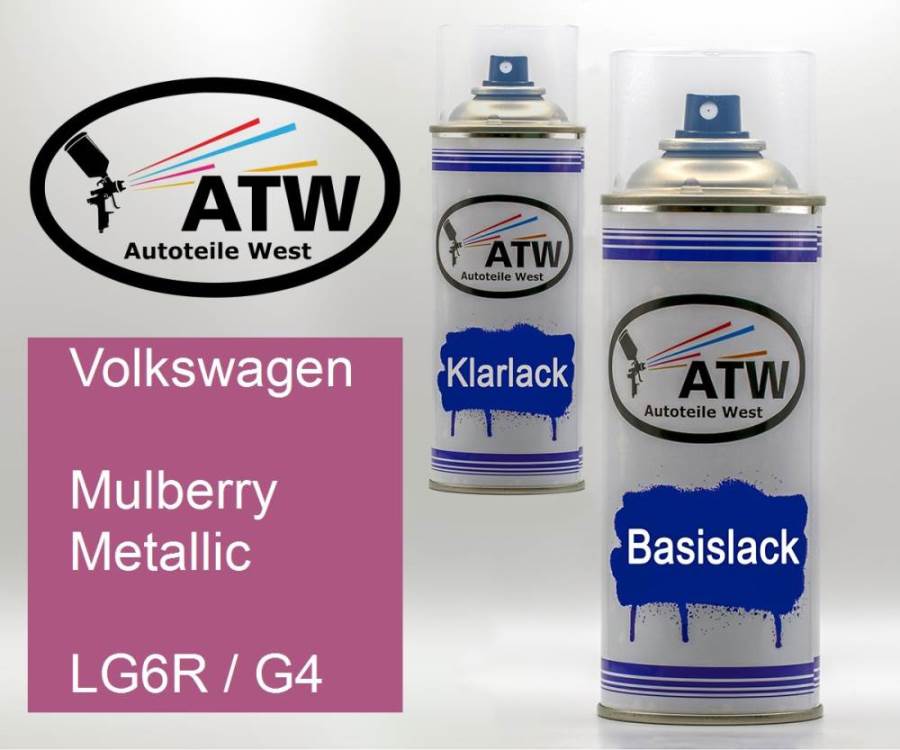 Volkswagen, Mulberry Metallic, LG6R / G4: 400ml Sprühdose + 400ml Klarlack - Set, von ATW Autoteile West.